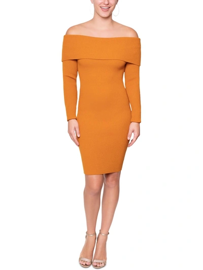 Shop Rachel Rachel Roy Womens Drapey Midi Sweaterdress In Orange