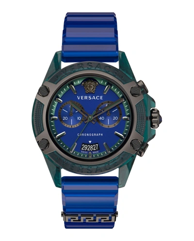 Shop Versace Icon Active Chronograph Watch In Black