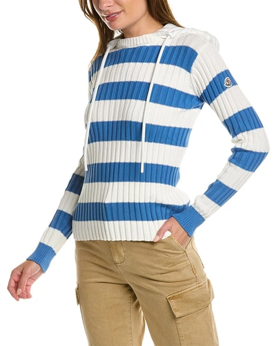 Shop Moncler Ribbed Sweater In Blue