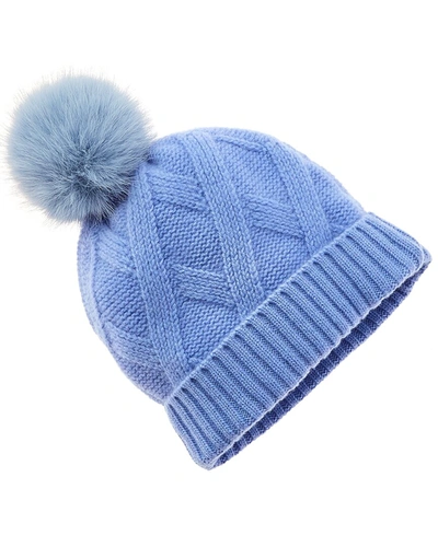 Shop Sofiacashmere Diamond Rib Cashmere Hat In Blue