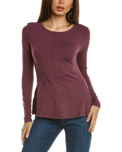 Shop Donna Karan Triangle Seamed Top In Red