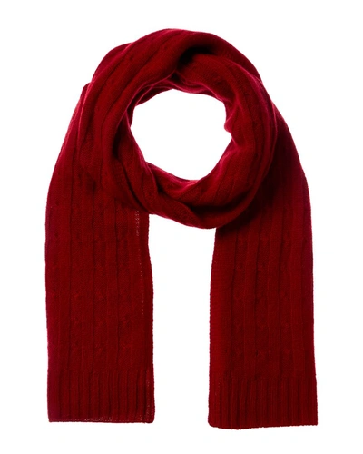 Shop Qi Cashmere Cable Stitch Cashmere Scarf In Red