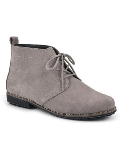 Shop White Mountain Auburn Womens Suede Lace Up Ankle Boots In Grey