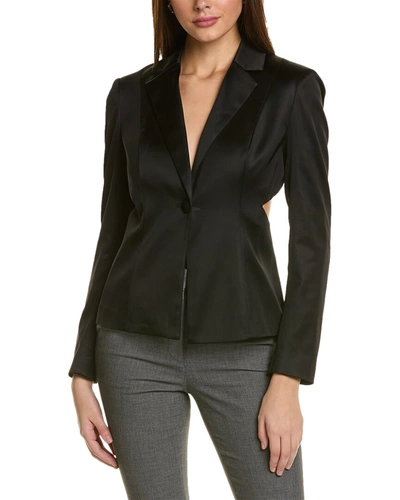 Shop Donna Karan Cutout Tux Jacket In Black