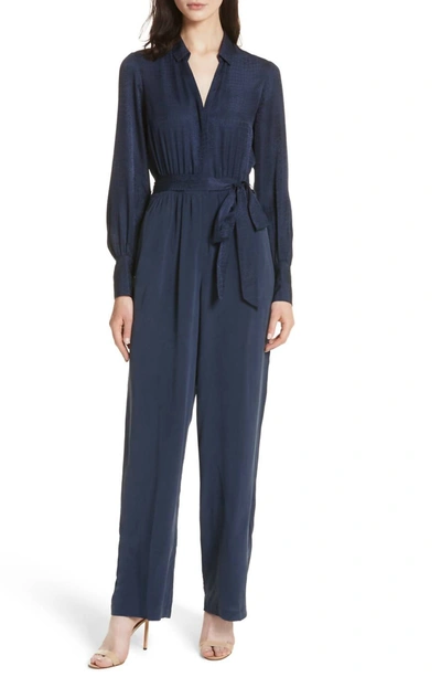 Shop L Agence Justine Jumpsuit In Navy In Blue
