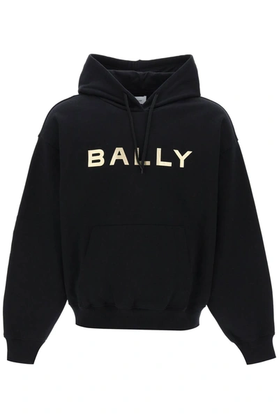 Shop Bally Metallic Logo Hoodie In Black