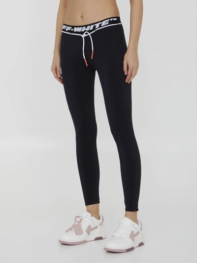 Shop Off-white Athl Logo Leggings In Black