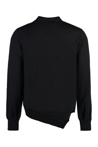 Shop Comme Des Garçons Lacoste X  -  Wool Cardigan In Black