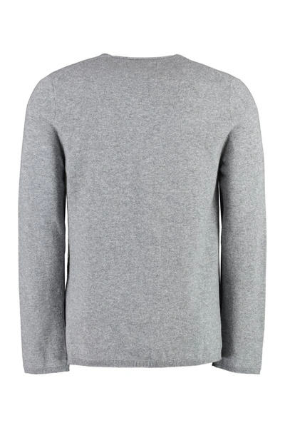 Shop Comme Des Garçons Lacoste X  - Cotton Crew-neck Sweater In Grey