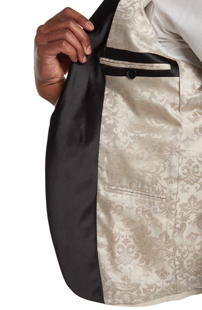 Savile Row Co Satin Lapel Velvet Blazer In Champagne