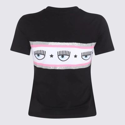 Shop Chiara Ferragni Black Cotton Eyestar T-shirt