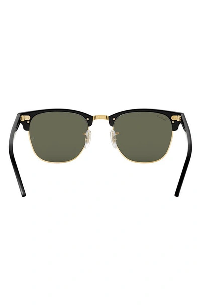 Shop Ray Ban Clubmaster 55mm Polarized Square Sunglasses In Black