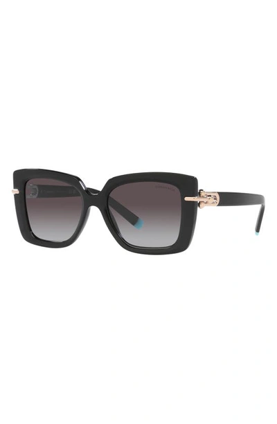 Tiffany & Co 53mm Gradient Butterfly Sunglasses In Black
