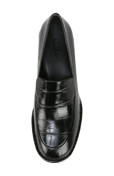 Shop Vince Millie Alligator Embossed Loafer In Black