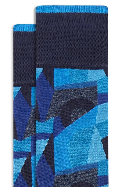 Shop Bugatchi Abstract Dress Socks In Navy