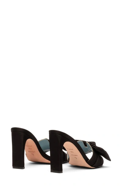 Frances Valentine Hilary Satin Bow Sandal In Black
