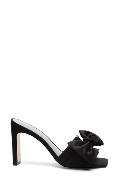 Frances Valentine Hilary Satin Bow Sandal In Black