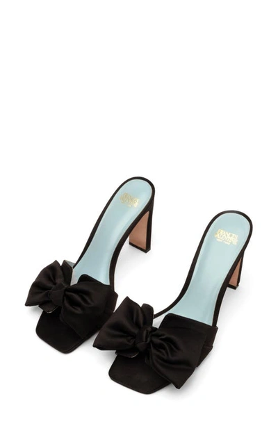 Frances Valentine Hilary Satin Bow Sandal In Black