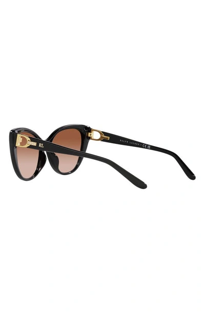 Shop Ralph Lauren 56mm Cat Eye Sunglasses In Black