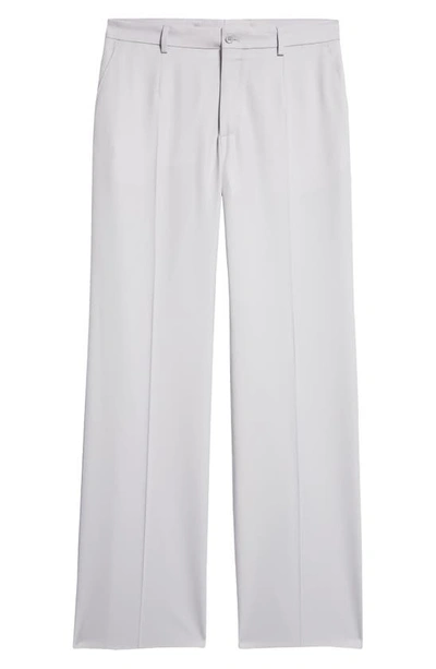 Shop Dolce & Gabbana Sallia Flat Front Straight Leg Stretch Wool Twill Pants In Pastel Grey