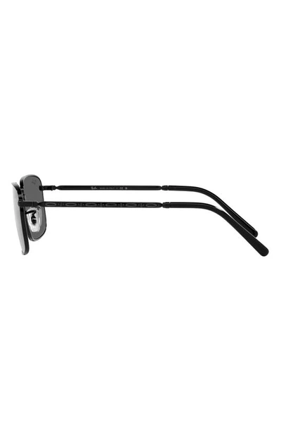 Ray Ban 57mm Rectangular Sunglasses In Black