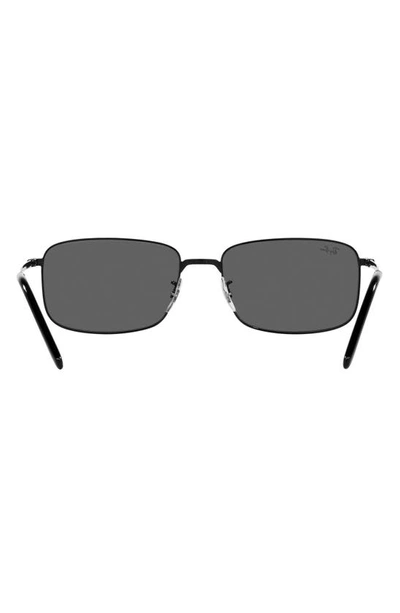 Ray Ban 57mm Rectangular Sunglasses In Black