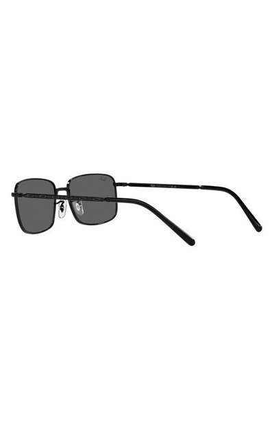 Ray Ban 57mm Rectangular Sunglasses In Black