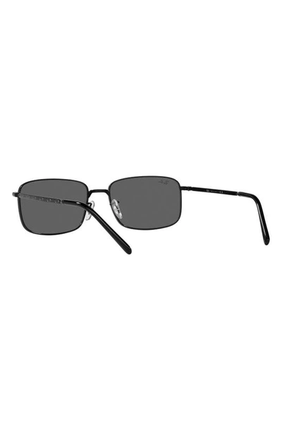 Ray Ban 57mm Rectangular Sunglasses In Black