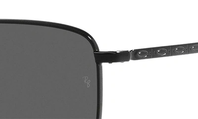Ray Ban 57mm Rectangular Sunglasses In Black