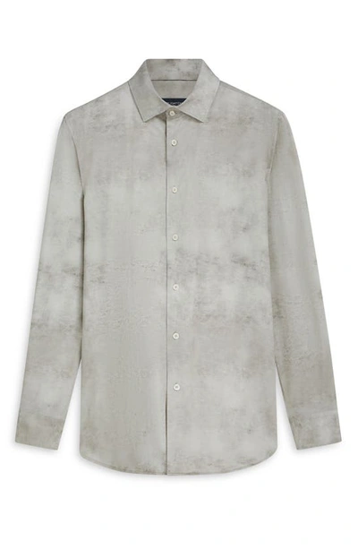 Shop Bugatchi James Ooohcotton® Airbrush Print Button-up Shirt In Willow