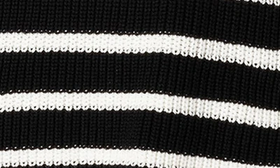 Edikted Stripe Oversize Quarter Zip Sweater In Black-and-white