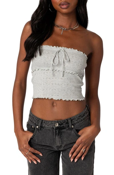 EDIKTED EDIKTED SAVANNAH POINTELLE TUBE TOP 