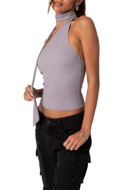 Edikted Women's Melony Asymmetric Scarf Top In Gray