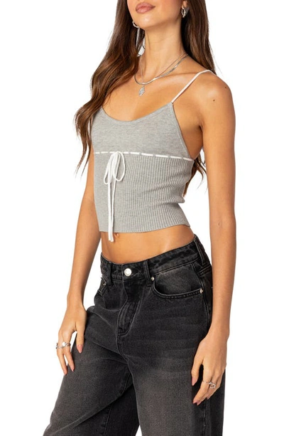 Edikted Women's Emily Knit Tank Top In Gray-melange