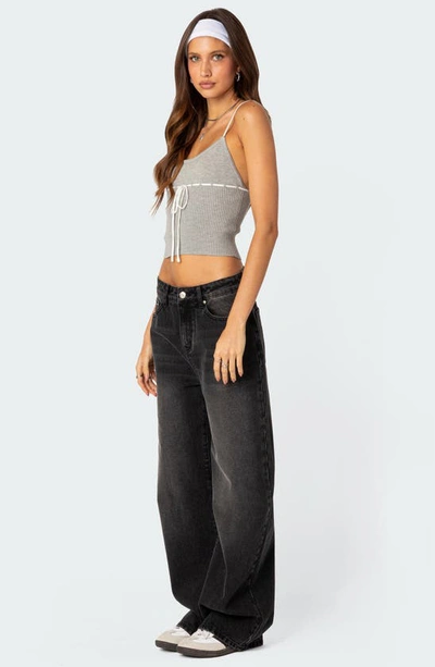 Edikted Women's Emily Knit Tank Top In Gray-melange