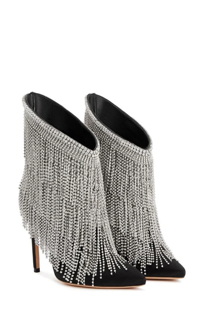 Shop Sophia Webster Xena Pointed Toe Bootie In Black Crystal