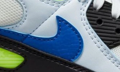 Shop Nike Air Max 90 Sneaker In White/ Blue/ Volt/ Blue Tint