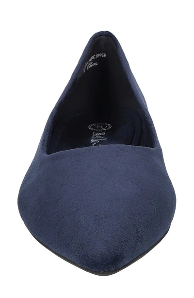 Bella Vita Womens Solid Manmade Flat Shoes In Navy Suede