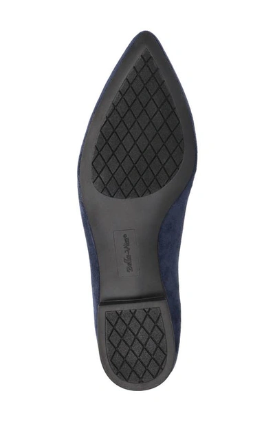 Bella Vita Womens Solid Manmade Flat Shoes In Navy Suede