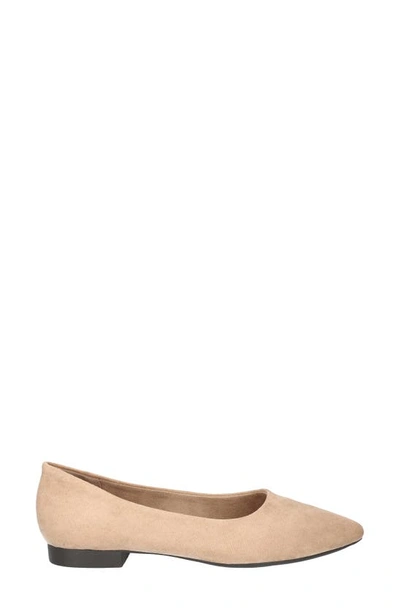Bella Vita Mireya Pointed Toe Flat In Almond Suede
