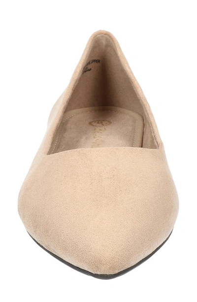 Shop Bella Vita Mireya Pointed Toe Flat In Almond Suede