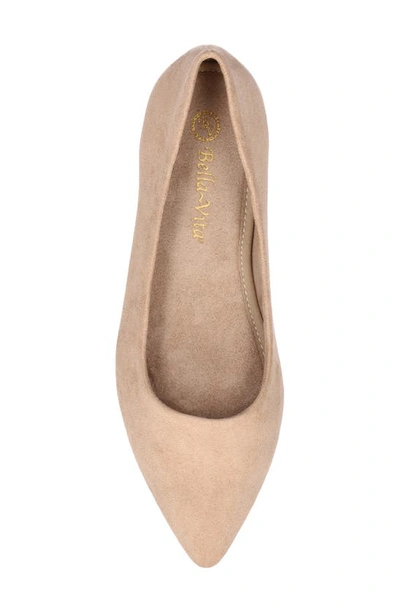 Shop Bella Vita Mireya Pointed Toe Flat In Almond Suede