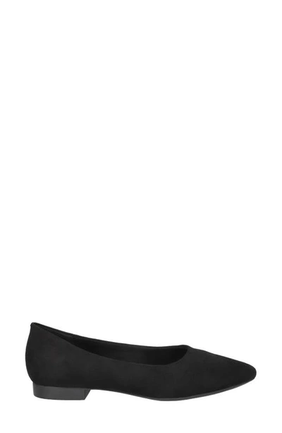 Bella Vita Mireya Womens Faux Suede Pointed Toe Ballet Flats In Black Suede