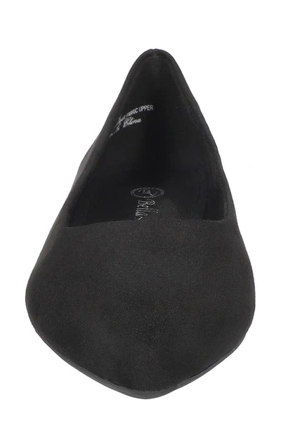 Bella Vita Mireya Womens Faux Suede Pointed Toe Ballet Flats In Black Suede