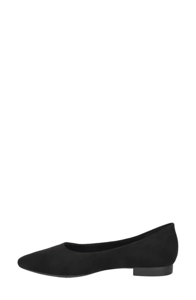 Bella Vita Mireya Womens Faux Suede Pointed Toe Ballet Flats In Black Suede