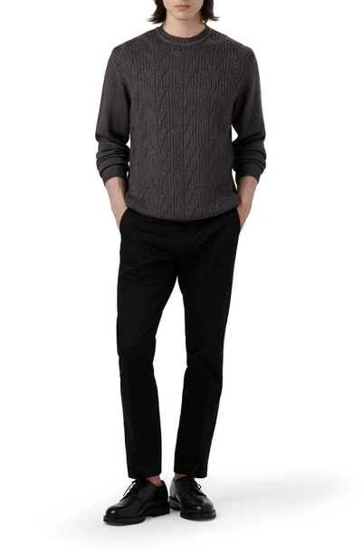 Shop Bugatchi Cable Stitch Merino Wool Sweater In Anthracite