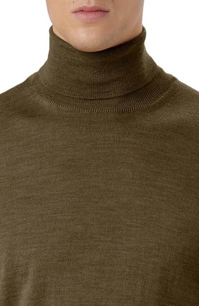 Shop Bugatchi Merino Wool Turtleneck In Khaki