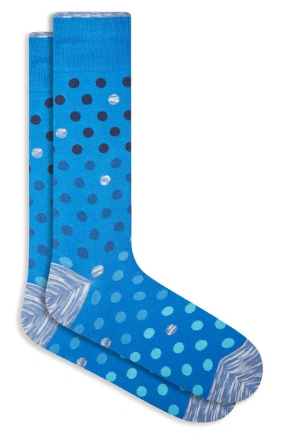 Shop Bugatchi Polka Dot Dress Socks In Classic Blue