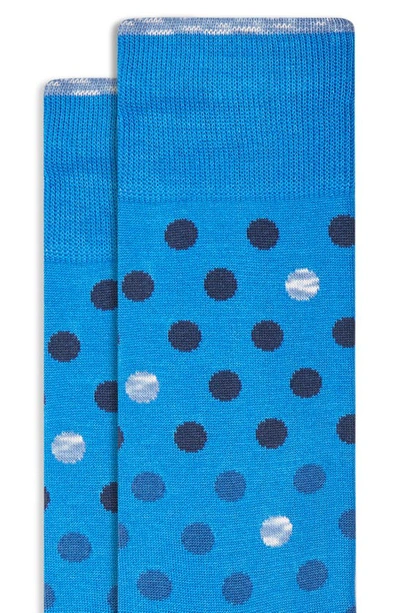 Shop Bugatchi Polka Dot Dress Socks In Classic Blue