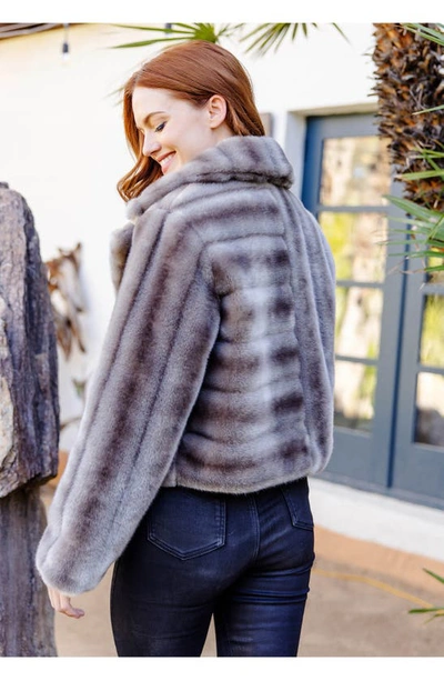 Shop Donna Salyers Fabulous-furs Donna Salyers Fabulous Furs Maven Faux Fur Jacket In Grey